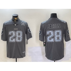 Men Las Vegas Raiders 28 Josh Jacobs Grey Limited Stitched Jersey 3