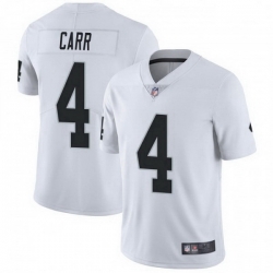 Men Las Vegas Raiders 4 Derek Carr White Untouchable Vapor Limited Jersey