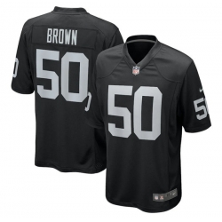 Men Las Vegas Raiders 50 Jayon Brown Black Stitched Game Jersey