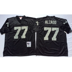 Men Las Vegas Raiders 77 Lyle Alzado Black M&N Throwback Jersey