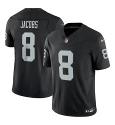 Men Las Vegas Raiders 8 Josh Jacobs Black 2023 F U S E Vapor Untouchable Stitched Football Jersey