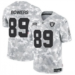 Men Las Vegas Raiders 89 Brock Bowers 2024 F U S E Arctic Camo Salute To Service Limited Stitched Football Jersey