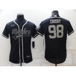 Men Las Vegas Raiders 98 Maxx Crosby Black Flex Base Stitched jersey