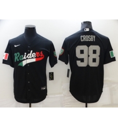 Men Las Vegas Raiders 98 Maxx Crosby Black Mexico Stitched Jerse