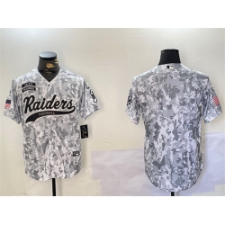 Men Las Vegas Raiders Blank 2024 Arctic Camo Salute To Service Stitched Baseball Jersey