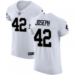 Men Nike Raiders #42 Karl Joseph White Stitched NFL Vapor Untouchable Elite Jersey