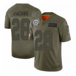 Men Oakland Raiders 28 Josh Jacobs Limited Camo 2019 Salute to Service Football Jersey