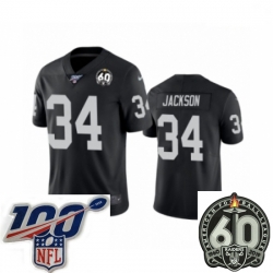 Men Oakland Raiders #34 Bo Jackson Black 60th Anniversary Vapor Untouchable Limited Player 100th Season Football Jersey