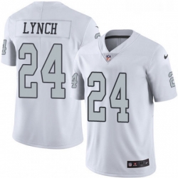 Mens Nike Oakland Raiders 24 Marshawn Lynch Limited White Rush Vapor Untouchable NFL Jersey