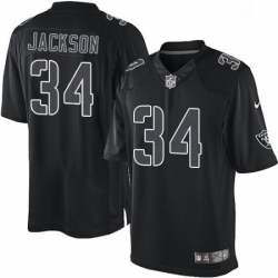 Mens Nike Oakland Raiders 34 Bo Jackson Limited Black Impact NFL Jersey