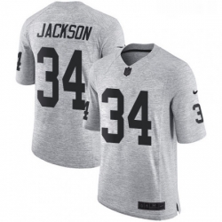 Mens Nike Oakland Raiders 34 Bo Jackson Limited Gray Gridiron II NFL Jersey