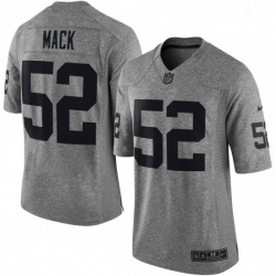 Mens Nike Oakland Raiders 52 Khalil Mack Limited Gray Gridiron NFL Jersey