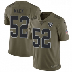 Mens Nike Oakland Raiders 52 Khalil Mack Limited Olive 2017 Salute to Service NFL Jersey