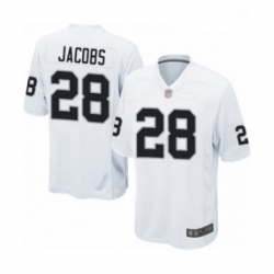 Mens Oakland Raiders 28 Josh Jacobs Game White Football Jersey