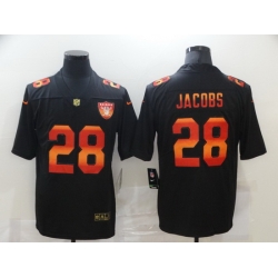 Nike Las Vegas Raiders 28 Josh Jacobs Black Colorful Fashion Limited Jersey