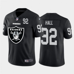 Nike Las Vegas Raiders 92 P J  Hall Black Team Big Logo Number Vapor Untouchable Limited Jersey