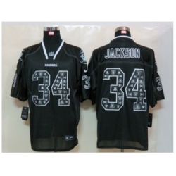 Nike Oakland Raiders 34 Bo Jackson Black Elite Lights Out NFL Jersey