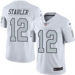 Nike Raiders #12 Kenny Stabler White Mens Stitched NFL Limited Rush Jersey