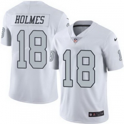 Nike Raiders #18 Andre Holmes White Mens Stitched NFL Limited Rush Jersey