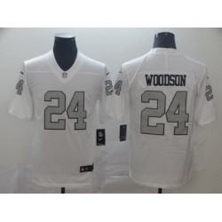 Nike Raiders 24 Charles Woodson White Color Rush Limited Jersey