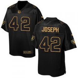 Nike Raiders #42 Karl Joseph Black Mens Stitched NFL Elite Pro Line Gold Collection Jersey