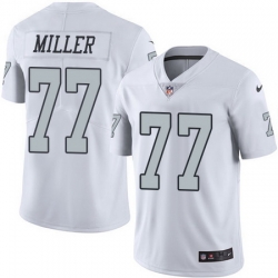 Nike Raiders #77 Kolton Miller White Mens Stitched NFL Limited Rush Jersey