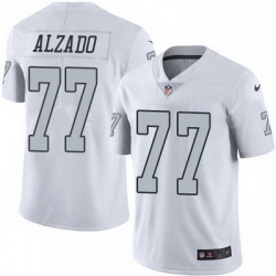 Nike Raiders #77 Lyle Alzado White Mens Stitched NFL Limited Rush Jersey