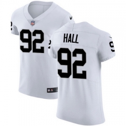 Nike Raiders #92 P J Hall White Mens Stitched NFL Vapor Untouchable Elite Jersey