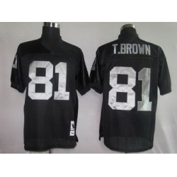 Oakland Raiders 81 T.Brown Black Jerseys Throwback