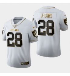 Raiders 28 Josh Jacobs White 100th Season Vapor Untouchable Limited Jersey