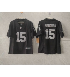 Women Las Vegas Raiders  15 Fernando Mendoza Black 2026 Draft F U S E  Vapor Stitched Jersey
