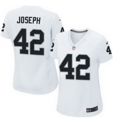 Nike Raiders #42 Karl Joseph White Womens Stitched NFL Elite Jersey