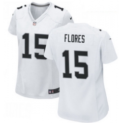 Women Las Vegas Raiders 15 Tom Flores White Limited Jersey