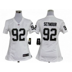 Women Nike Oakland Raiders #92 Richard Seymour White jerseys