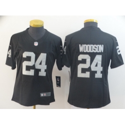 Women Nike Raiders 24 Charles Woodson Black Vapor Untouchable Limited Jersey