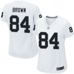 Womens Antonio Brown Game White Road Jersey Oakland Raiders Football 84 Jersey