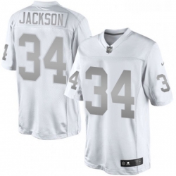 Womens Nike Oakland Raiders 34 Bo Jackson Limited White Platinum NFL Jersey