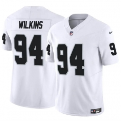 Youth Las Vegas Raiders 94 Christian Wilkins White 2024 F U S E Stitched Football Jersey