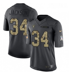 Youth Nike Oakland Raiders 34 Bo Jackson Limited Black 2016 Salute to Service NFL Jersey