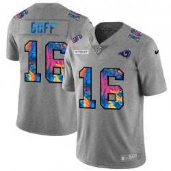 Los Angeles Rams 16 Jared Goff Men Nike Multi Color 2020 NFL Crucial Catch NFL Jersey Greyheather