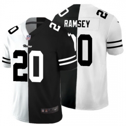 Los Angeles Rams 20 Jalen Ramsey Men Black V White Peace Split Nike Vapor Untouchable Limited NFL Jersey