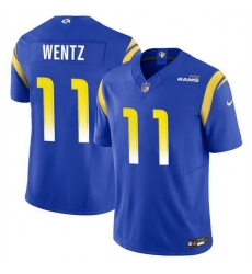 Men Los Angeles Rams 11 Carson Wentz Blue 2023 F U S E  Vapor Untouchable Stitched Football Jersey