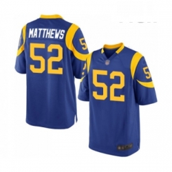 Men Los Angeles Rams 52 Clay Matthews Game Royal Blue Alternate Football Jersey