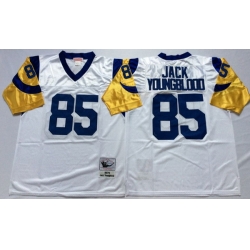 Men Los Angeles Rams 85 Jack Youngblood White M&N Throwback Jersey