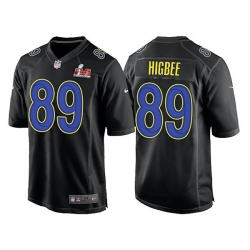 Men Los Angeles Rams 89 Tyler Higbee 2022 Black Super Bowl LVI Game Stitched Jersey