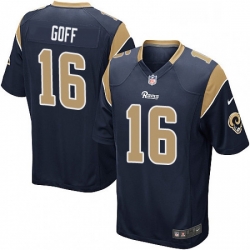 Men Nike Los Angeles Rams 16 Jared Goff Game Navy Blue Team Color NFL Jersey