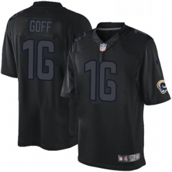 Men Nike Los Angeles Rams 16 Jared Goff Limited Black Impact NFL Jersey