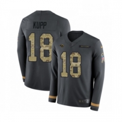 Men Nike Los Angeles Rams 18 Cooper Kupp Limited Black Salute to Service Therma Long Sleeve NFL Jersey