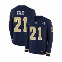 Men Nike Los Angeles Rams 21 Aqib Talib Limited Navy Blue Therma Long Sleeve NFL Jersey