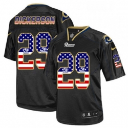 Men Nike Los Angeles Rams 29 Eric Dickerson Elite Black USA Flag Fashion NFL Jersey